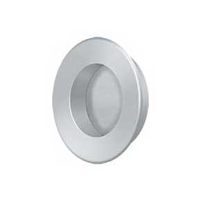 Deltana [FP178U26D] Solid Brass Pocket Door Flush Pull - Round - Brushed Chrome - 1 7/8" Dia.