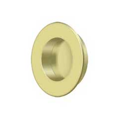 Deltana [FP178U3] Solid Brass Pocket Door Flush Pull - Round - Polished Brass - 1 7/8&quot; Dia.