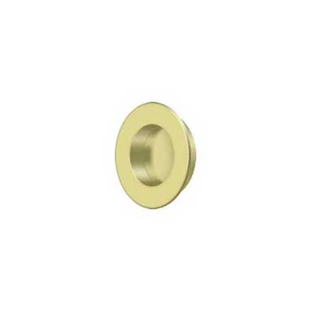 Deltana [FP178U3] Solid Brass Pocket Door Flush Pull - Round - Polished Brass - 1 7/8&quot; Dia.