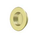 Deltana [FP178U3] Solid Brass Pocket Door Flush Pull - Round - Polished Brass - 1 7/8" Dia.