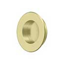 Deltana [FP178U3-UNL] Solid Brass Pocket Door Flush Pull - Round - Polished Brass (Unlacquered) - 1 7/8" Dia.