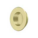 Deltana [FP178U3-UNL] Solid Brass Pocket Door Flush Pull - Round - Polished Brass (Unlacquered) - 1 7/8&quot; Dia.