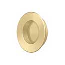 Deltana [FP178U4] Solid Brass Pocket Door Flush Pull - Round - Brushed Brass - 1 7/8" Dia.