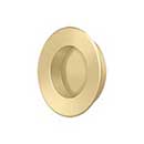 Deltana [FP178U4] Solid Brass Pocket Door Flush Pull - Round - Brushed Brass - 1 7/8&quot; Dia.