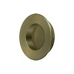 Deltana [FP178U5] Solid Brass Pocket Door Flush Pull - Round - Antique Brass - 1 7/8&quot; Dia.