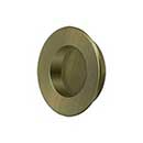 Deltana [FP178U5] Solid Brass Pocket Door Flush Pull - Round - Antique Brass - 1 7/8" Dia.