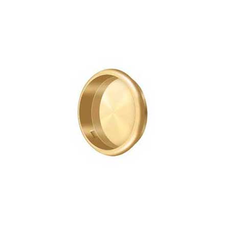 Deltana [FP221RCR003] Solid Brass Pocket Door Flush Pull - Round - Polished Brass (PVD) - 2 1/2&quot; Dia.