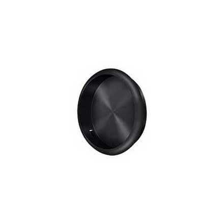 Deltana [FP221RU19] Solid Brass Pocket Door Flush Pull - Round - Paint Black - 2 1/2&quot; Dia.