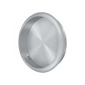 Deltana [FP221RU26D] Solid Brass Pocket Door Flush Pull - Round - Brushed Chrome - 2 1/2" Dia.