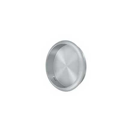 Deltana [FP221RU26D] Solid Brass Pocket Door Flush Pull - Round - Brushed Chrome - 2 1/2&quot; Dia.