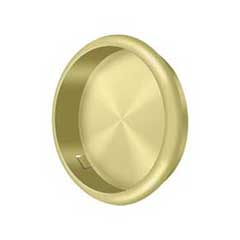 Deltana [FP221RU3] Solid Brass Pocket Door Flush Pull - Round - Polished Brass - 2 1/2&quot; Dia.