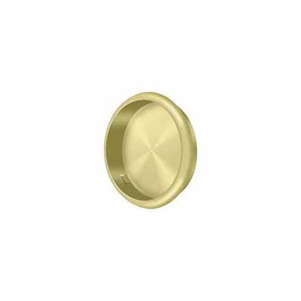 Deltana [FP221RU3] Solid Brass Pocket Door Flush Pull - Round - Polished Brass - 2 1/2" Dia.