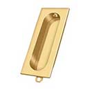 Deltana [FP222CR003] Solid Brass Pocket Door Flush Pull - Rectangle - Polished Brass (PVD) - 3 1/8&quot; L