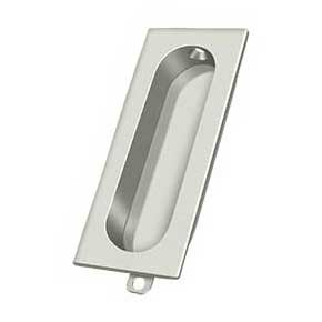 Deltana [FP222U14] Solid Brass Pocket Door Flush Pull - Rectangle - Polished Nickel - 3 1/8" L