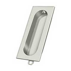 Deltana [FP222U14] Solid Brass Pocket Door Flush Pull - Rectangle - Polished Nickel - 3 1/8&quot; L