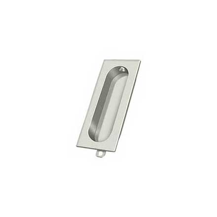 Deltana [FP222U14] Solid Brass Pocket Door Flush Pull - Rectangle - Polished Nickel - 3 1/8&quot; L