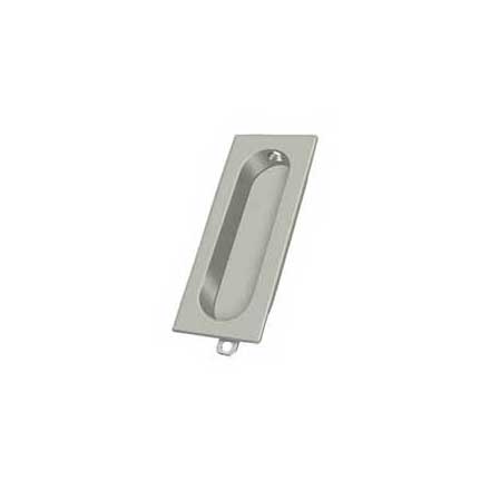 Deltana [FP222U15] Solid Brass Pocket Door Flush Pull - Rectangle - Brushed Nickel - 3 1/8&quot; L