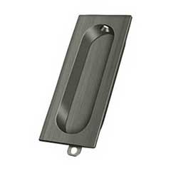 Deltana [FP222U15A] Solid Brass Pocket Door Flush Pull - Rectangle - Antique Nickel - 3 1/8&quot; L
