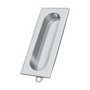 Deltana [FP222U26] Solid Brass Pocket Door Flush Pull - Rectangle - Polished Chrome - 3 1/8" L