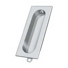 Deltana [FP222U26] Solid Brass Pocket Door Flush Pull - Rectangle - Polished Chrome - 3 1/8&quot; L