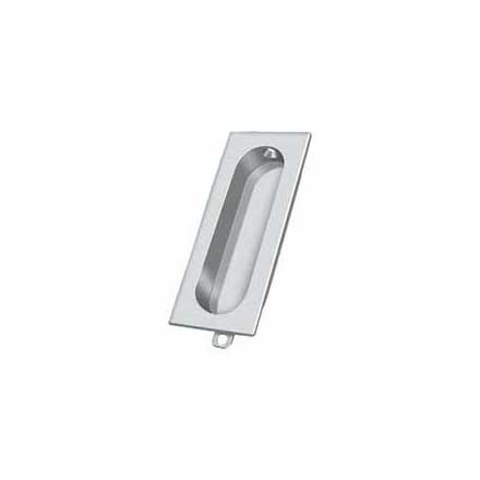 Deltana [FP222U26] Solid Brass Pocket Door Flush Pull - Rectangle - Polished Chrome - 3 1/8&quot; L