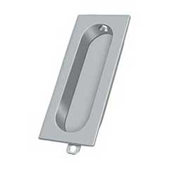 Deltana [FP222U26D] Solid Brass Pocket Door Flush Pull - Rectangle - Brushed Chrome - 3 1/8&quot; L