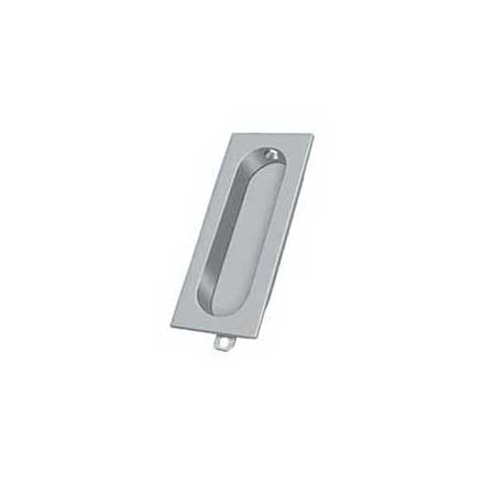 Deltana [FP222U26D] Solid Brass Pocket Door Flush Pull - Rectangle - Brushed Chrome - 3 1/8&quot; L