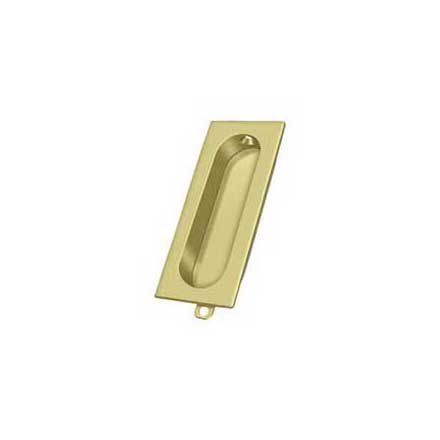 Deltana [FP222U3] Solid Brass Pocket Door Flush Pull - Rectangle - Polished Brass - 3 1/8&quot; L