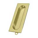 Deltana [FP222U3] Solid Brass Pocket Door Flush Pull - Rectangle - Polished Brass - 3 1/8&quot; L