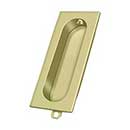 Deltana [FP222U3-UNL] Solid Brass Pocket Door Flush Pull - Rectangle - Polished Brass (Unlacquered) - 3 1/8" L