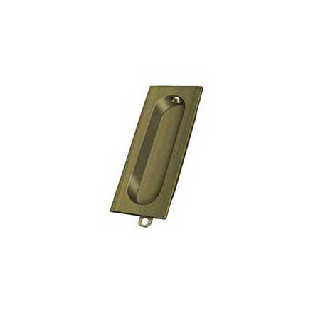 Deltana [FP222U5] Solid Brass Pocket Door Flush Pull - Rectangle - Antique Brass - 3 1/8&quot; L