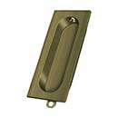 Deltana [FP222U5] Solid Brass Pocket Door Flush Pull - Rectangle - Antique Brass - 3 1/8" L