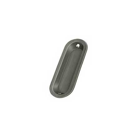 Deltana [FP223U15A] Solid Brass Pocket Door Flush Pull - Oblong - Antique Nickel - 3 9/16&quot; L