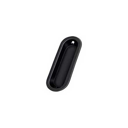 Deltana [FP223U19] Solid Brass Pocket Door Flush Pull - Oblong - Paint Black - 3 9/16&quot; L