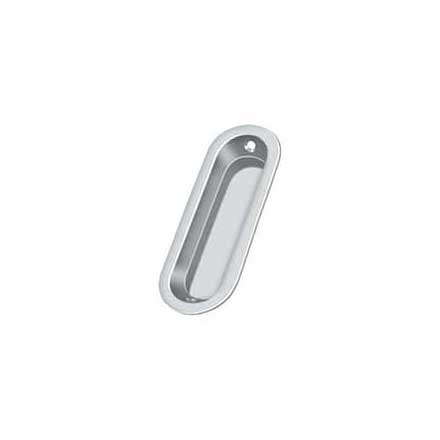 Deltana [FP223U26] Solid Brass Pocket Door Flush Pull - Oblong - Polished Chrome - 3 9/16&quot; L