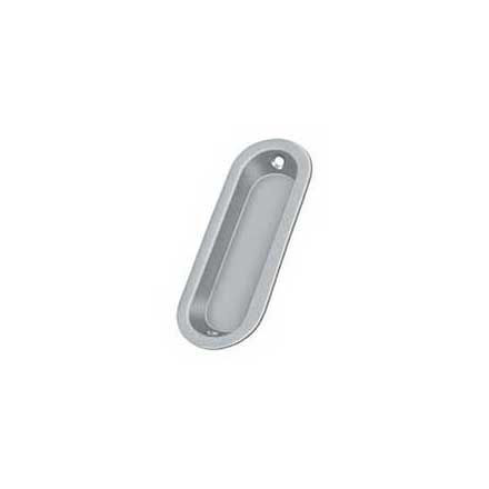 Deltana [FP223U26D] Solid Brass Pocket Door Flush Pull - Oblong - Brushed Chrome - 3 9/16&quot; L