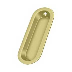 Deltana [FP223U3] Solid Brass Pocket Door Flush Pull - Oblong - Polished Brass - 3 9/16" L