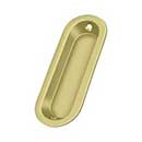 Deltana [FP223U3] Solid Brass Pocket Door Flush Pull - Oblong - Polished Brass - 3 9/16&quot; L