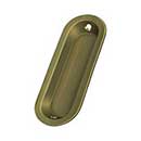 Deltana [FP223U5] Solid Brass Pocket Door Flush Pull - Oblong - Antique Brass - 3 9/16" L