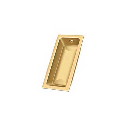 Deltana [FP227CR003] Solid Brass Pocket Door Flush Pull - Large Rectangle - Polished Brass (PVD) - 3 5/8&quot; L