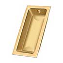 Deltana [FP227CR003] Solid Brass Pocket Door Flush Pull - Large Rectangle - Polished Brass (PVD) - 3 5/8&quot; L