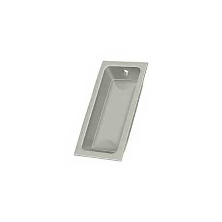 Deltana [FP227U15] Solid Brass Pocket Door Flush Pull - Large Rectangle - Brushed Nickel - 3 5/8" L