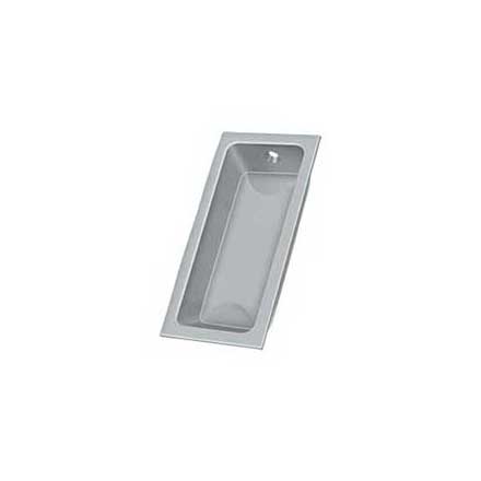 Deltana [FP227U26D] Solid Brass Pocket Door Flush Pull - Large Rectangle - Brushed Chrome - 3 5/8&quot; L