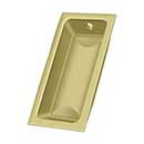 Deltana [FP227U3] Solid Brass Pocket Door Flush Pull - Large Rectangle - Polished Brass - 3 5/8" L