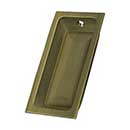 Deltana [FP227U5] Solid Brass Pocket Door Flush Pull - Large Rectangle - Antique Brass - 3 5/8" L