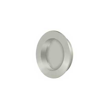 Deltana [FP238U15] Solid Brass Pocket Door Flush Pull - Round - Brushed Nickel - 2 3/8" Dia.