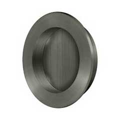 Deltana [FP238U15A] Solid Brass Pocket Door Flush Pull - Round - Antique Nickel - 2 3/8&quot; Dia.