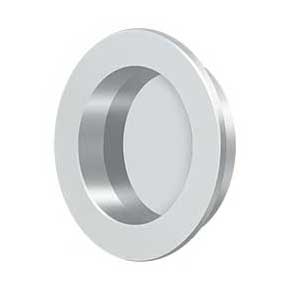 Deltana [FP238U26] Solid Brass Pocket Door Flush Pull - Round - Polished Chrome - 2 3/8" Dia.