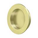 Deltana [FP238U3] Solid Brass Pocket Door Flush Pull - Round - Polished Brass - 2 3/8&quot; Dia.