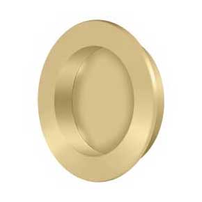 Deltana [FP238U4] Solid Brass Pocket Door Flush Pull - Round - Brushed Brass - 2 3/8" Dia.